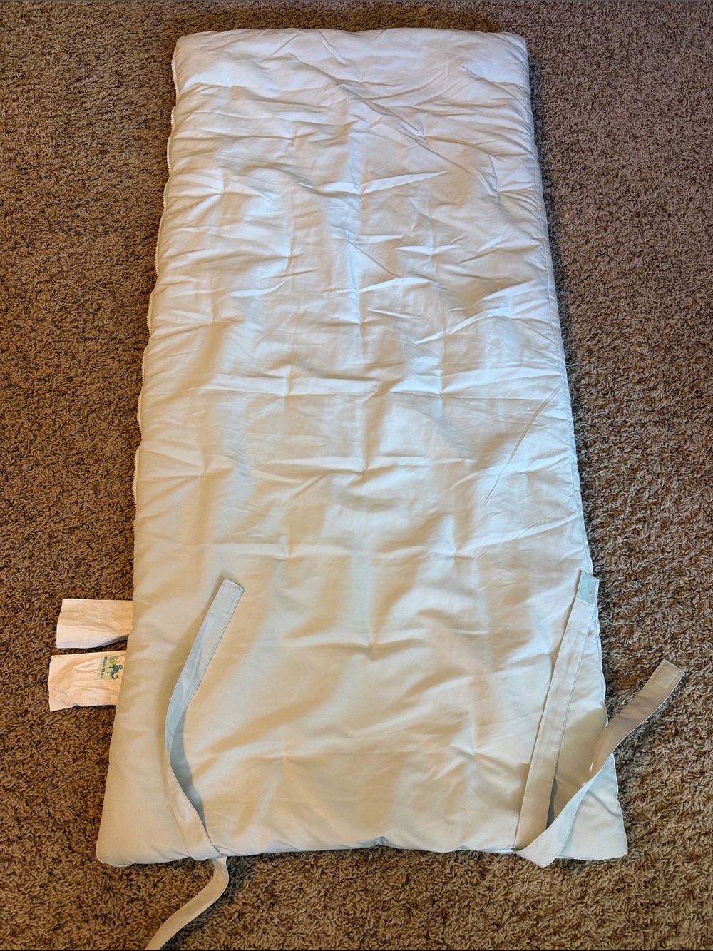 Pottery Barn Kids White Sleeping Bag with Teal Dress Character - Picture 4 of 4